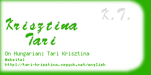 krisztina tari business card